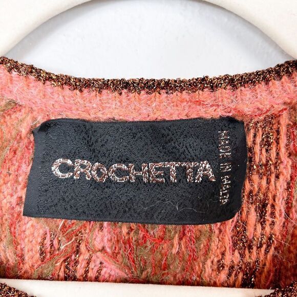 Vintage Crochetta Women's Salmon Sweater - Size M - 80s Glam is Back! - Picture 4 of 8